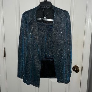 glitter jacket and shorts